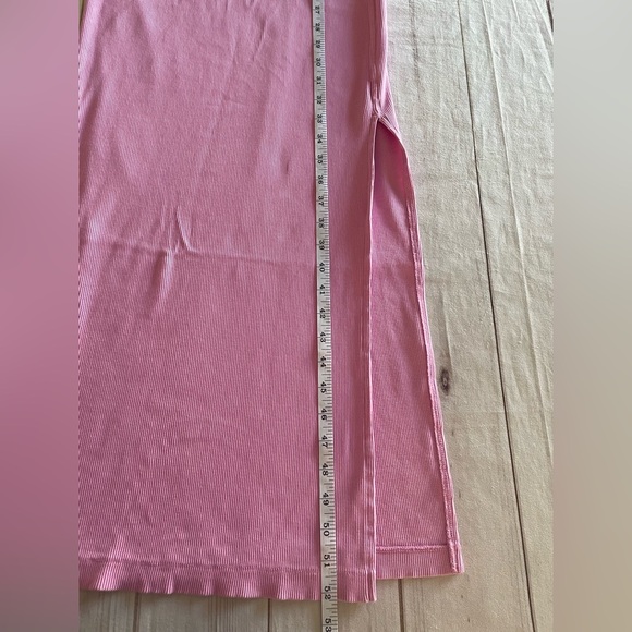 Universal Thread Maxi Dress Women’s S Pink Ribbed Knit Bodycon Slit Sleeveless - Picture 9 of 10